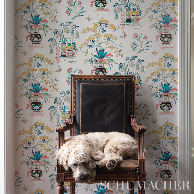 Ming Vase Multi-Colored Chinoiserie Wallpaper by Schumacher – 5013581