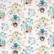 Ming Vase multi-colored chinoiserie wallpaper with traditional motifs, vases, and floral arrangements by Schumacher.
