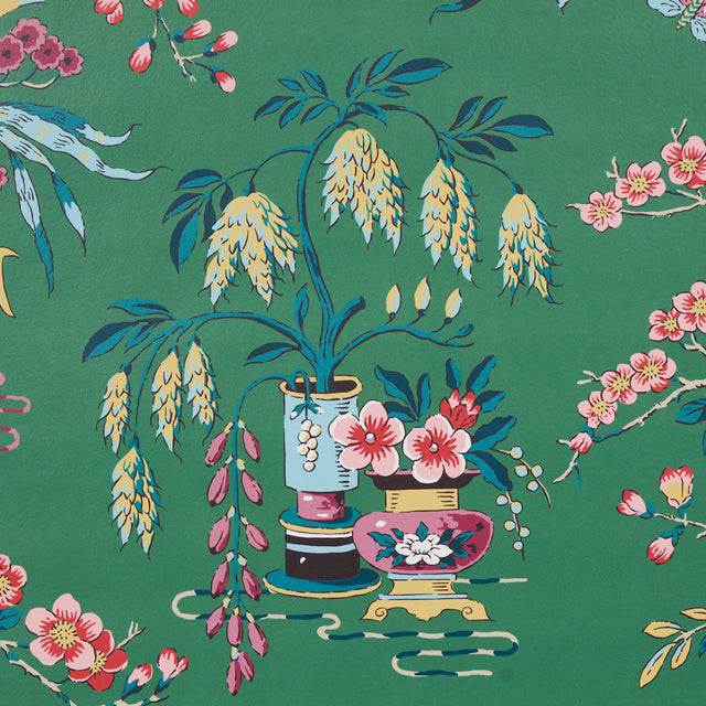 Ming Vase Jade Chinoiserie Wallpaper – Schumacher 5013582