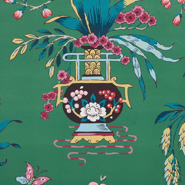 Ming Vase Jade Chinoiserie Wallpaper – Schumacher 5013582
