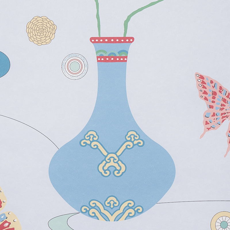 Fantasia Hyacinth Blue by Cristina Buckley Whimsical Chinoiserie Wallpaper – Schumacher 5013591