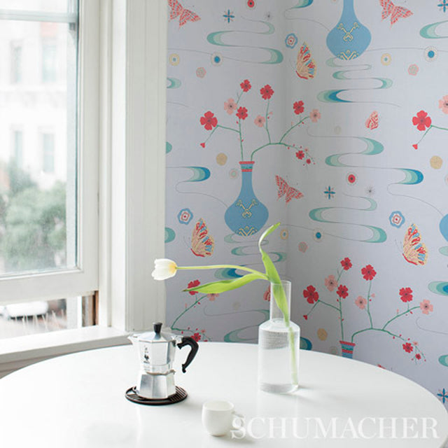 Fantasia Hyacinth Blue by Cristina Buckley Whimsical Chinoiserie Wallpaper – Schumacher 5013591