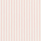 Edwin Stripe Narrow wallpaper in Petal by Schumacher, featuring narrow pink stripes on a white background, shown in a bright, classic interior setting.
