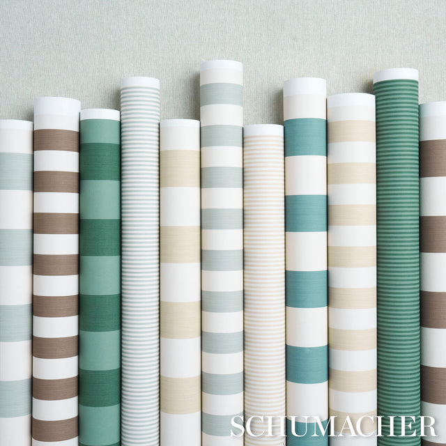 Edwin Stripe Narrow Straw by Schumacher Classic Stripe Wallpaper – Schumacher 5013601