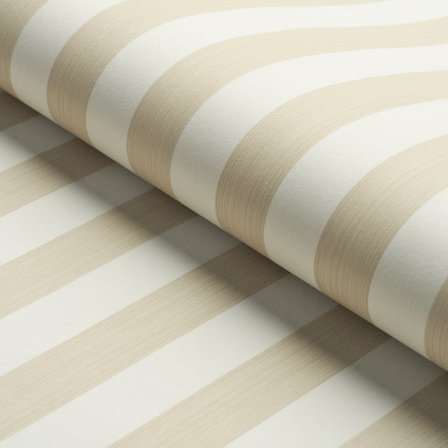 Edwin Stripe Medium Straw by Schumacher Classic Neutral Striped Wallpaper – Schumacher 5013611