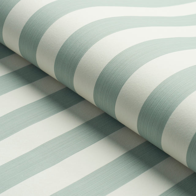 Edwin Stripe Medium Eucalyptus by Schumacher Classic Stripe Wallpaper – Schumacher 5013613