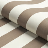 Edwin Stripe Wide Mocha by Schumacher Wide Stripe Wallpaper – Perennial Favorites 5013621