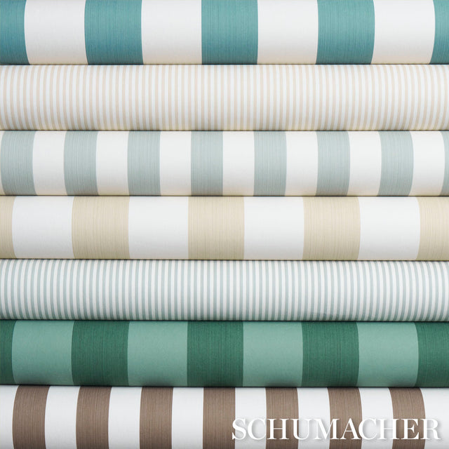 Edwin Stripe Wide Mocha by Schumacher Wide Stripe Wallpaper – Perennial Favorites 5013621