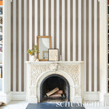 Edwin Stripe Wide Mocha by Schumacher Wide Stripe Wallpaper – Perennial Favorites 5013621