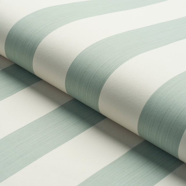 Edwin Stripe Wide Eucalyptus by Schumacher Wide Stripe Wallpaper – Schumacher 5013622