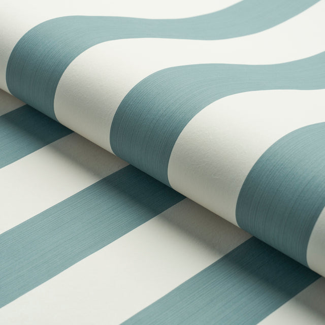 Edwin Stripe Wide Teal by Schumacher Classic Wide Stripe Wallpaper – Schumacher 5013623