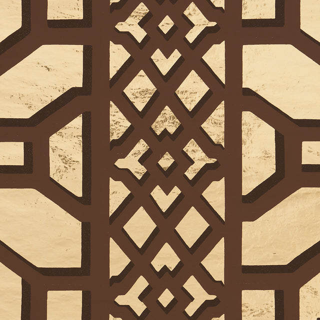 Zanzibar Trellis Mylar Gold Mylar Wallpaper – Schumacher 5013640