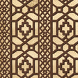 Zanzibar Trellis Mylar wallpaper in gold mylar, a glamorous geometric fretwork pattern by Schumacher.