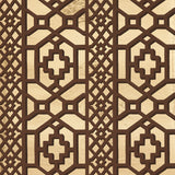 Zanzibar Trellis Mylar wallpaper in gold mylar, a glamorous geometric fretwork pattern by Schumacher.