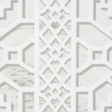 Zanzibar Trellis Mylar Silver Mylar Wallpaper – Schumacher 5013641