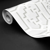 Zanzibar Trellis Mylar Silver Mylar Wallpaper – Schumacher 5013641