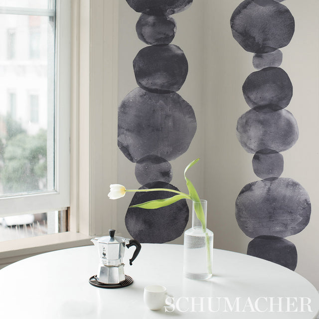 Hyperion Off Black by Backdrop Artistic Abstract Stripe Wallpaper – Schumacher 5013651
