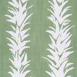 White Lotus wallpaper in soft green by Schumacher, featuring painterly abstracted lotus forms in white on a green background.