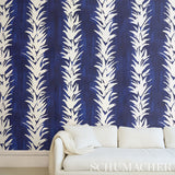 White Lotus Cobalt by Backdrop Painterly Botanical Wallpaper – Schumacher 5013661