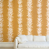 White Lotus Deep Yellow by Schumacher Painterly Botanical Wallpaper – Schumacher 5013662