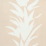 White Lotus Sand by Backdrop Modern Botanical Stripe Wallpaper – Schumacher 5013663