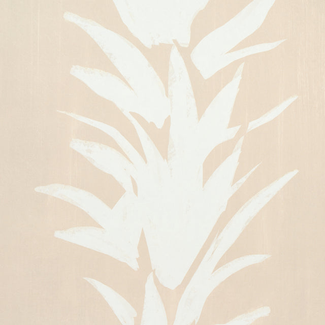 White Lotus Sand by Backdrop Modern Botanical Stripe Wallpaper – Schumacher 5013663