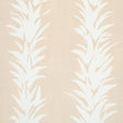 White Lotus wallpaper in sand by Backdrop for Schumacher, featuring painterly abstracted lotus forms in a botanical stripe design.