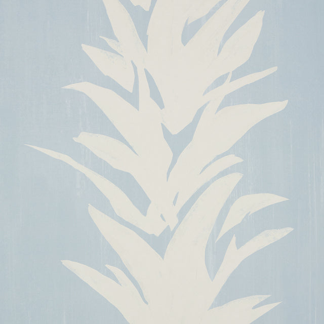 White Lotus Soft Blue by Backdrop Modern Botanical Wallpaper – Schumacher 5013664