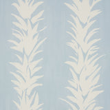 White Lotus wallpaper in soft blue by Backdrop for Schumacher, featuring abstracted lotus forms in a painterly, modern botanical design.