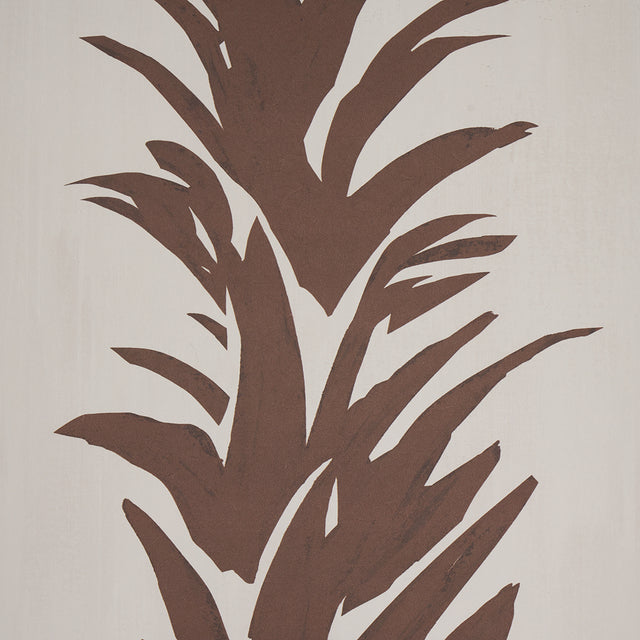 White Lotus Cocoa by Backdrop Botanical Stripe Wallpaper – Schumacher 5013665
