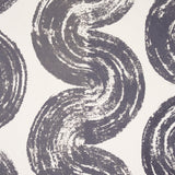 1975 Graphite by Backdrop - Curvilinear stripe wallpaper with handpainted look, mid-century modern style, Schumacher 5013670