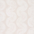 1975 by Backdrop for Schumacher in Light Beige, a curvilinear stripe wallpaper with a handpainted look and relaxed 1970s vibe.