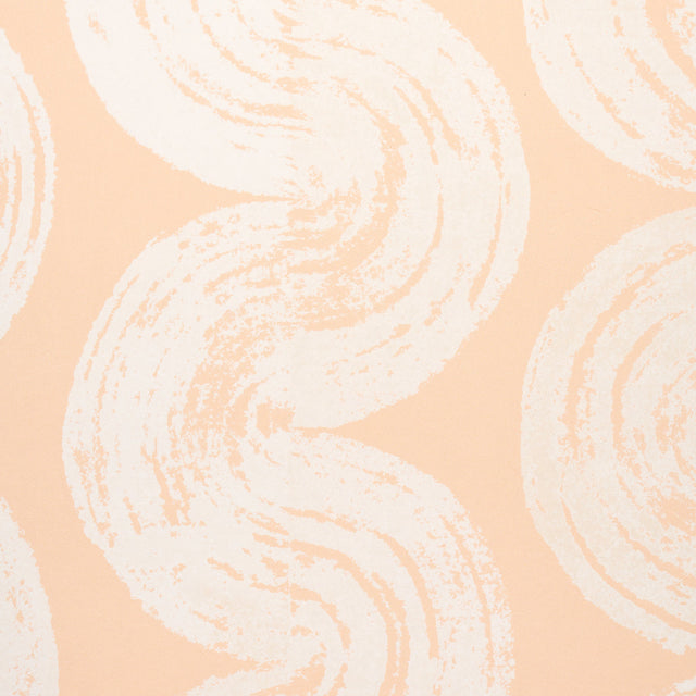 1975 Light Peach Curvilinear Stripe Wallpaper by Backdrop – Schumacher 5013673SAM