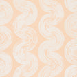 1975 by Backdrop for Schumacher in Light Peach, a curvilinear stripe wallpaper with a handpainted, 1970s-inspired look.