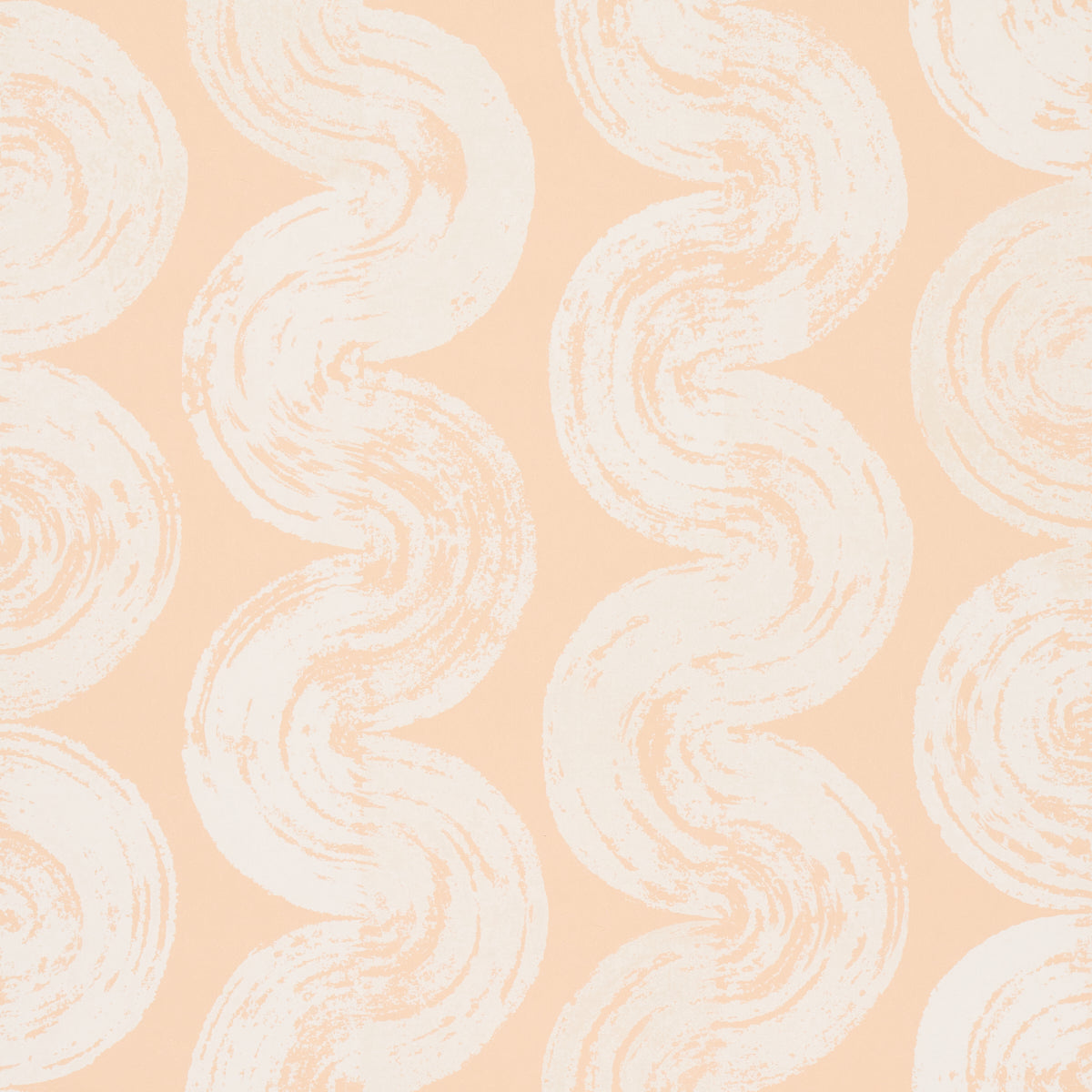 1975 Light Peach Curvilinear Stripe Wallpaper by Backdrop – Schumacher 5013673SAM