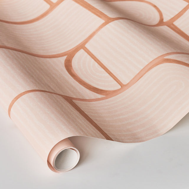 Bloomsbury Light Pink Geometric Wallpaper by Schumacher – Backdrop 5013680