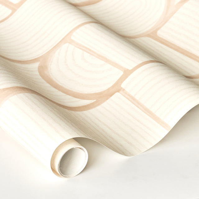 Bloomsbury Warm White Geometric Wallpaper by Backdrop – Schumacher 5013681