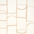 Bloomsbury wallpaper in warm white by Backdrop for Schumacher, featuring a playful geometric collage of arches and rectangles with tonal stripes.
