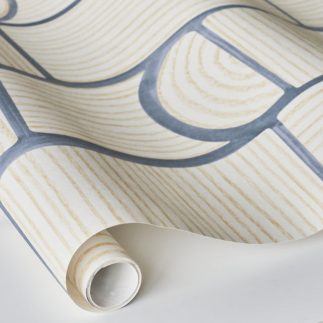 Bloomsbury Slate Geometric Wallpaper by Backdrop – Schumacher 5013682