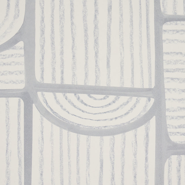 Bloomsbury Cool Gray Geometric Wallpaper by Backdrop – Schumacher 5013684