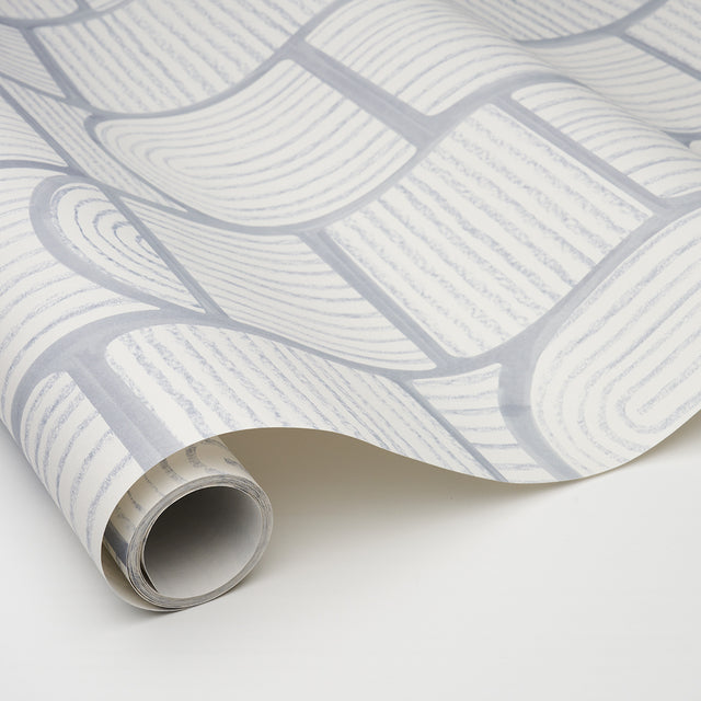Bloomsbury Cool Gray Geometric Wallpaper by Backdrop – Schumacher 5013684