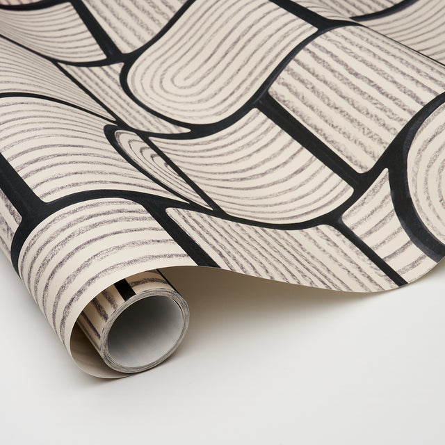 Bloomsbury Carbon by Backdrop Modern Geometric Wallpaper – Schumacher 5013685