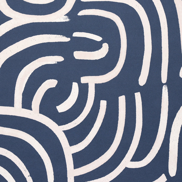 New Beat Dark Blue by Backdrop Painterly Concentric Arches Wallpaper – Schumacher 5013691