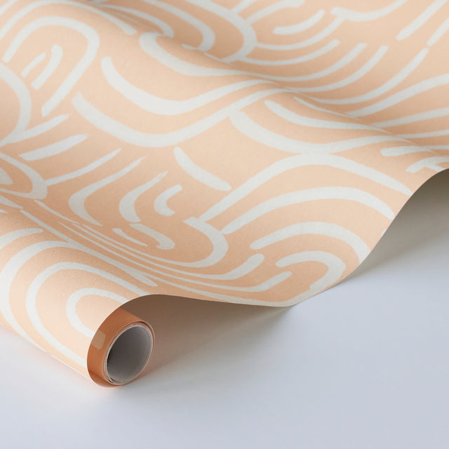 New Beat Light Peach by Backdrop Painterly Abstract Wallpaper – Schumacher 5013692