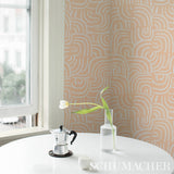 New Beat Light Peach by Backdrop Painterly Abstract Wallpaper – Schumacher 5013692
