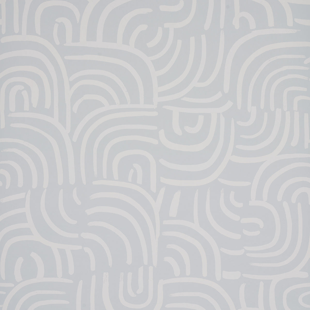 New Beat in Air by Backdrop for Schumacher - painterly concentric arches wallpaper in light blue and white, modern abstract design.
