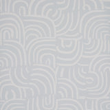 New Beat in Air by Backdrop for Schumacher - painterly concentric arches wallpaper in light blue and white, modern abstract design.