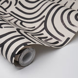 New Beat Carbon by Backdrop Modern Abstract Wallpaper – Schumacher 5013695