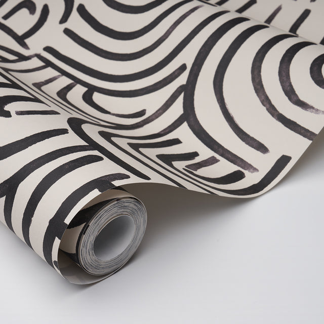 New Beat Carbon by Backdrop Modern Abstract Wallpaper – Schumacher 5013695