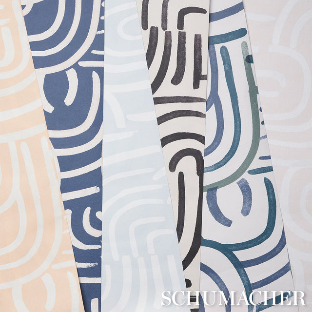 New Beat Carbon by Backdrop Modern Abstract Wallpaper – Schumacher 5013695
